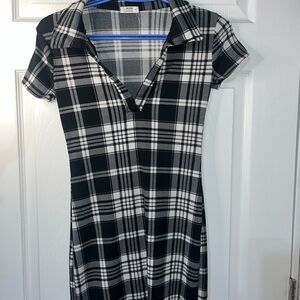 Ardene Black and White Plaid Dress